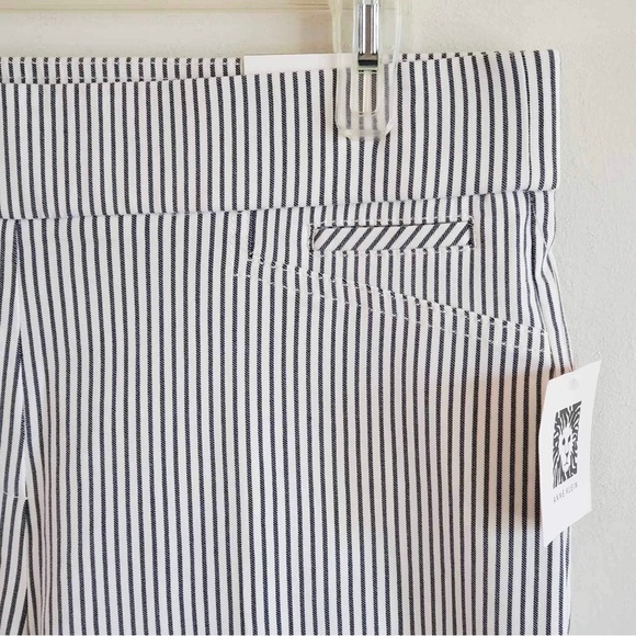 Anne Klein slim crop pull on pants stripped 10 - Picture 5 of 11